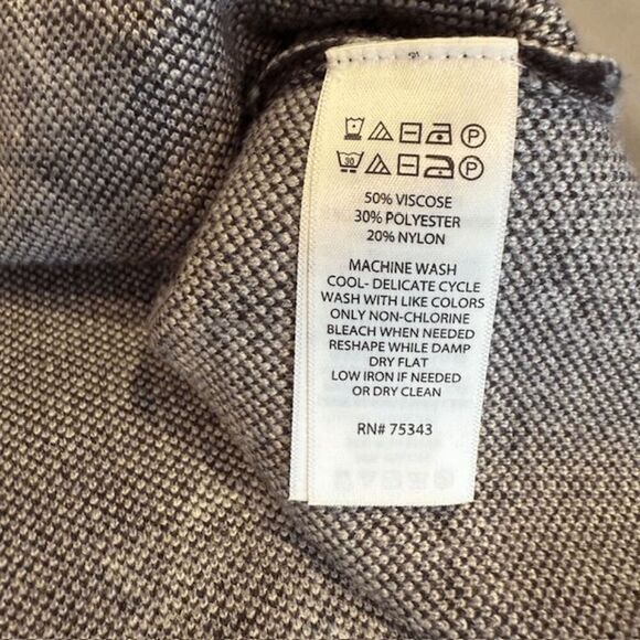 Cynthia Rowley Mock Neck Sweater Black Gray Floral Print Oversized XS - Picture 5 of 9